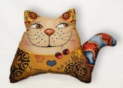 Кот Волна- гобеленовая подушка-игрушка